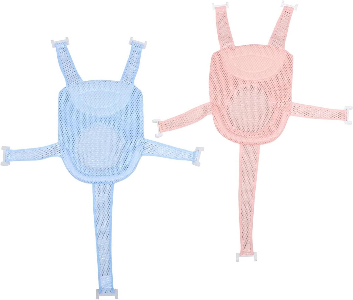 Babybadkussen Set - Badnetje Pasgeborenen - Veilig Baden - Ergonomische Ondersteuning - 2 stuks - Veelkleurig