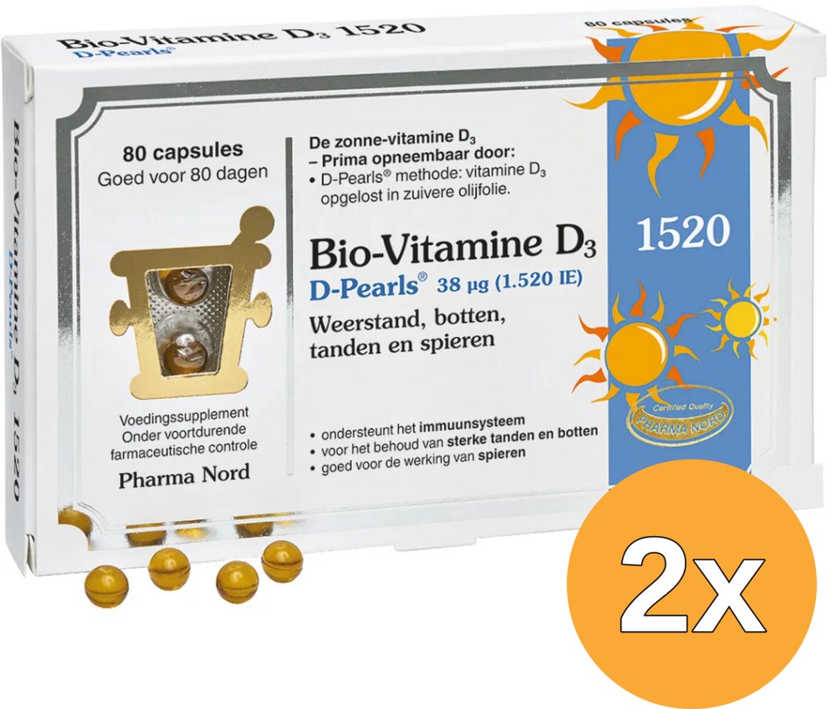 2x Pharma Nord Bio Vitamine D3 38mcg (80 capsules)