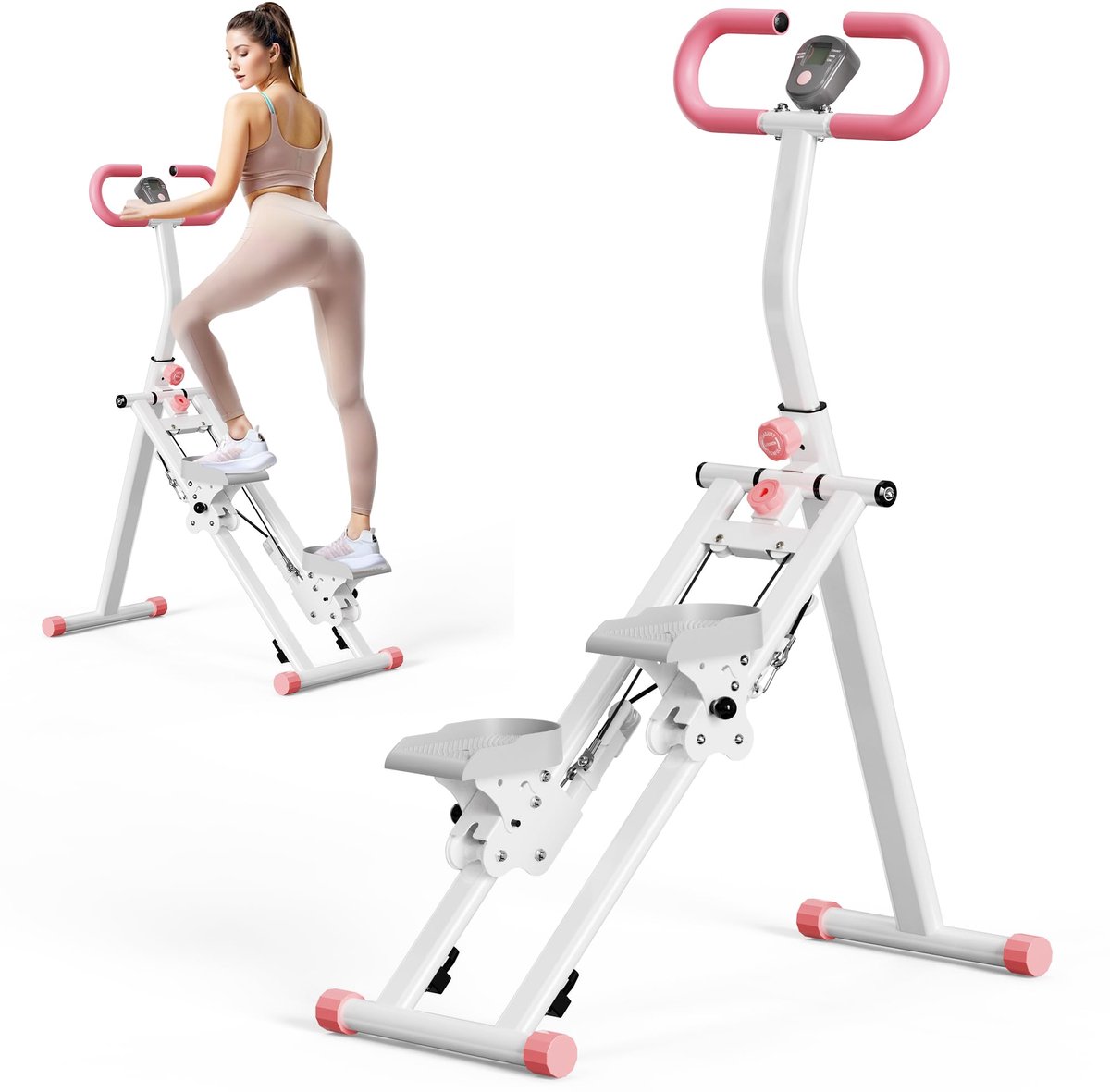 SnelShoppen - Stepper voor Thuis, Inklapbare Verticale Climber Fitnessapparaat met Handgreep & Stabiel Frame, 3 Verstelbare Hoogtes voor Full Body Wor