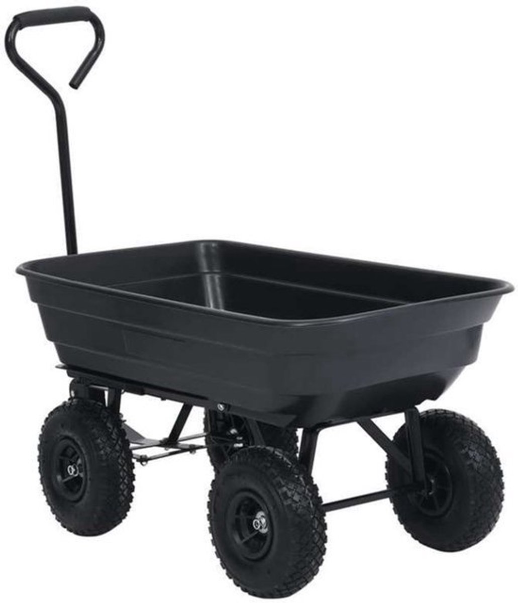 Kruiwagen – Tuinkar – Bouwkar – Zwaar Transport – Tuinwagen – Metalen Frame – 300 kg Draagvermogen – 4 All-Terrain Wielen – Ergonomisch Handvat – Robuust & Onderhoudsvrij