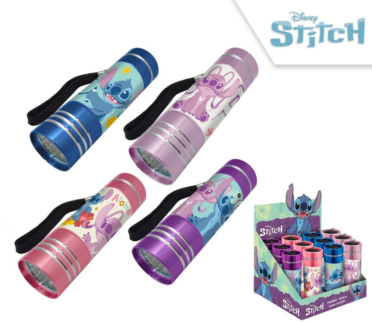 Disney Lilo en Stitch LED zaklamp, Lilo zaklamp, Kinderzaklamp, Lilo en Stitch, Lilo en Stitch zaklamp, Paars zaklamp