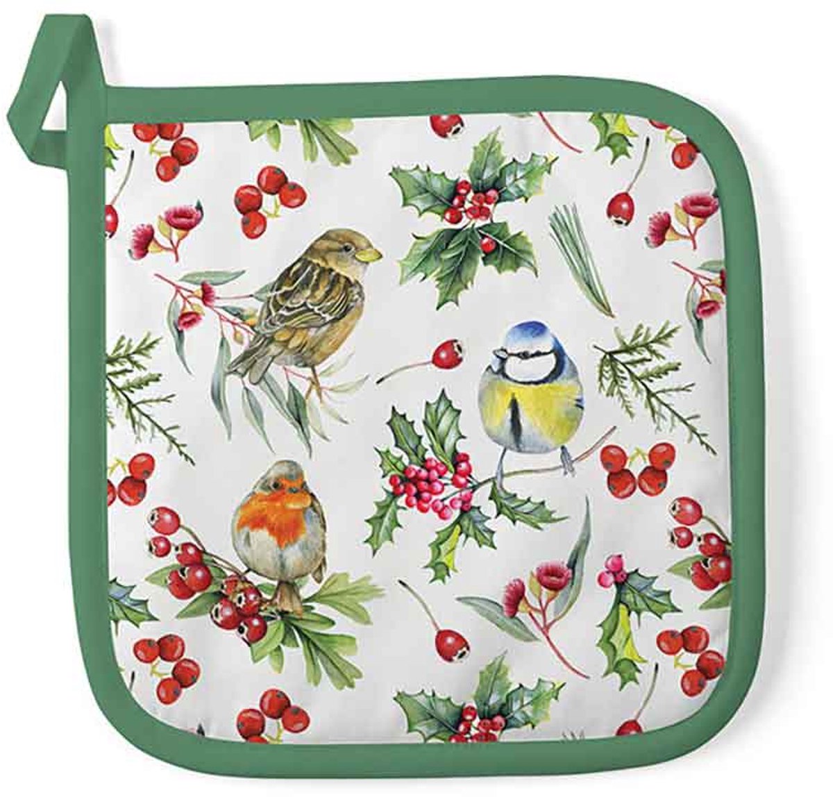 Pannenlap Birds in winter- Ambiente - 20x20 cm - Kerst - Winter - Vogels