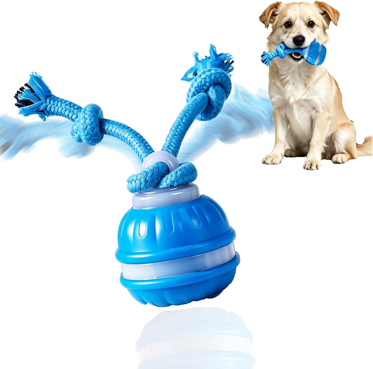 KZQ Interactieve Oplaadbare Hondenbal Met Vogelgeluiden En Draaifunctie Blauw