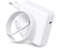 Snelle USB-C-lader 100W – Geschikt voor MacBook Air Pro M1 M2 M3 M4, 13/14/15/16 Inch, 14/16 Inch Pro Max – Reisadapter voor Type-C-laptop met 1,8m kabel