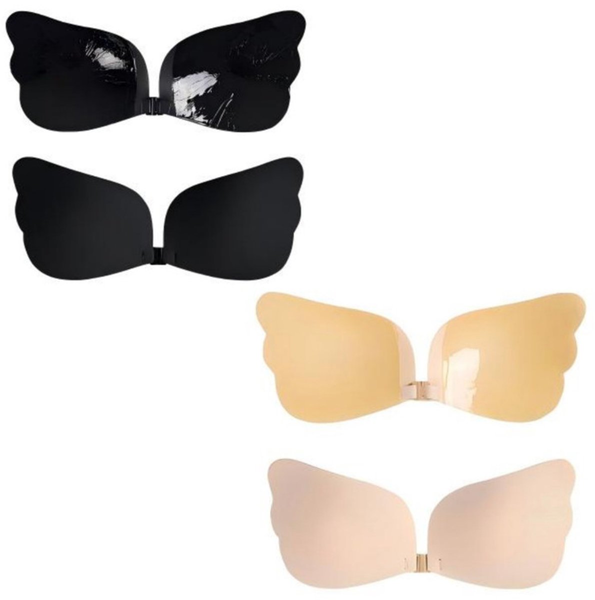 Onzichtbare bh – 2 paar – maat XS – afmetingen: 28 cm (l) x 11,5 cm (b) x 3,3 cm (h); 1,2 cm dik – Zoogcompressen - Strapless borstpads – Borstlift-stickers – geschikt voor jurken met blote rug en laag uitgesneden kleding