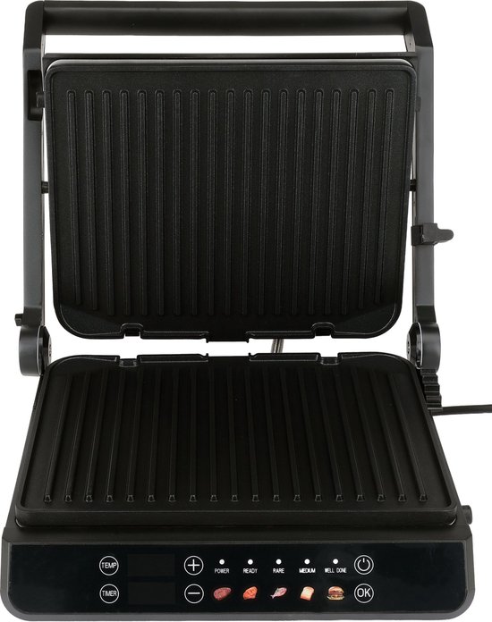 LUND 67440 Elektrische Contactgrill - 2000W - Met 5 Automatische Programmas & LED Display - 180 Graden Uitklapbaar tot Tafelgrill - PFOA-Vrije Antiaanbaklaag - Uitneembare Platen — afbeelding 3
