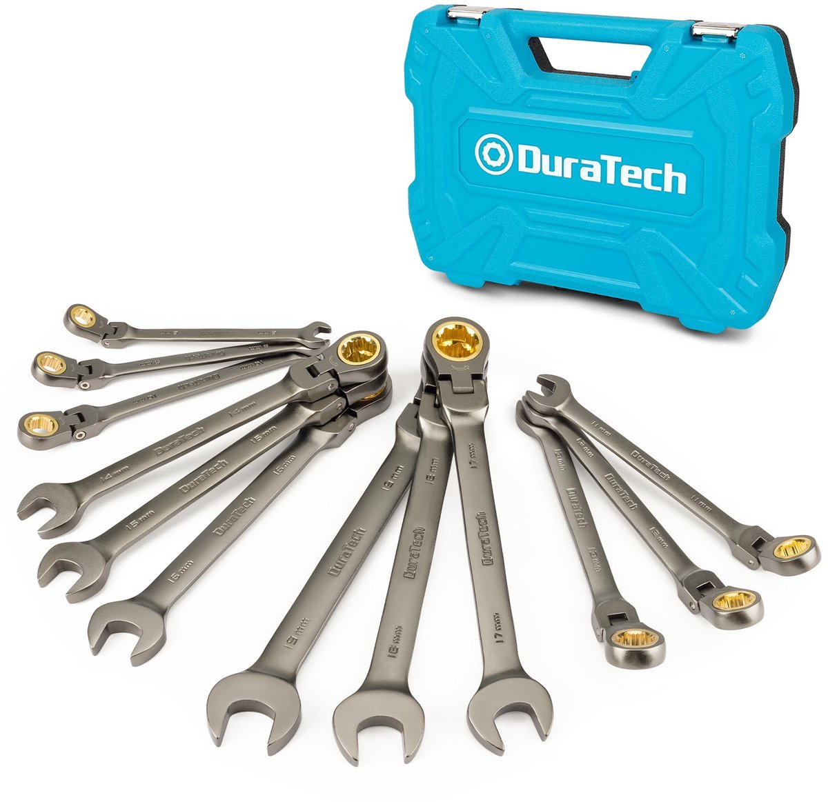 SolidKeus - 12-Delige Anti-slip Flexibele Ratchet Sleutelset