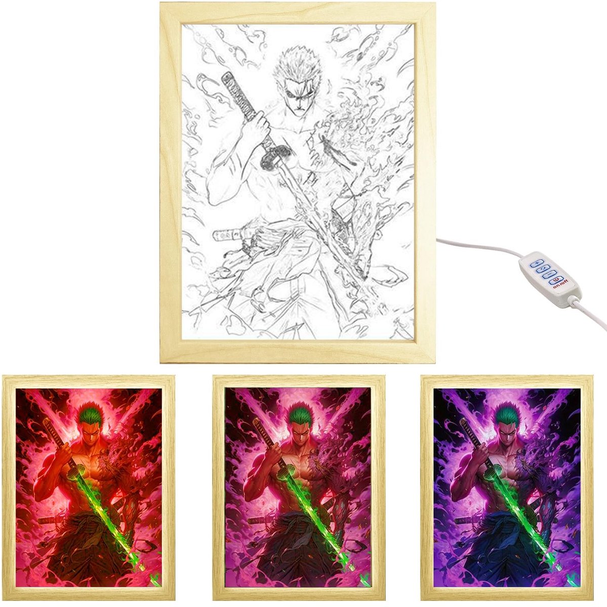 SolidKeus - Anime Fotolijst met Verlichting voor Decoratie