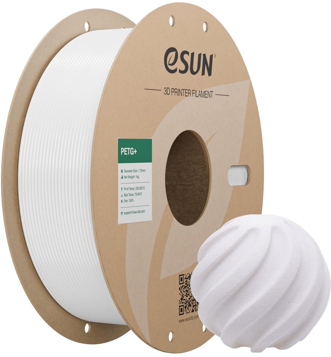 SolidKeus - PETG+ Filament voor 3D Printers, Wit, 1kg