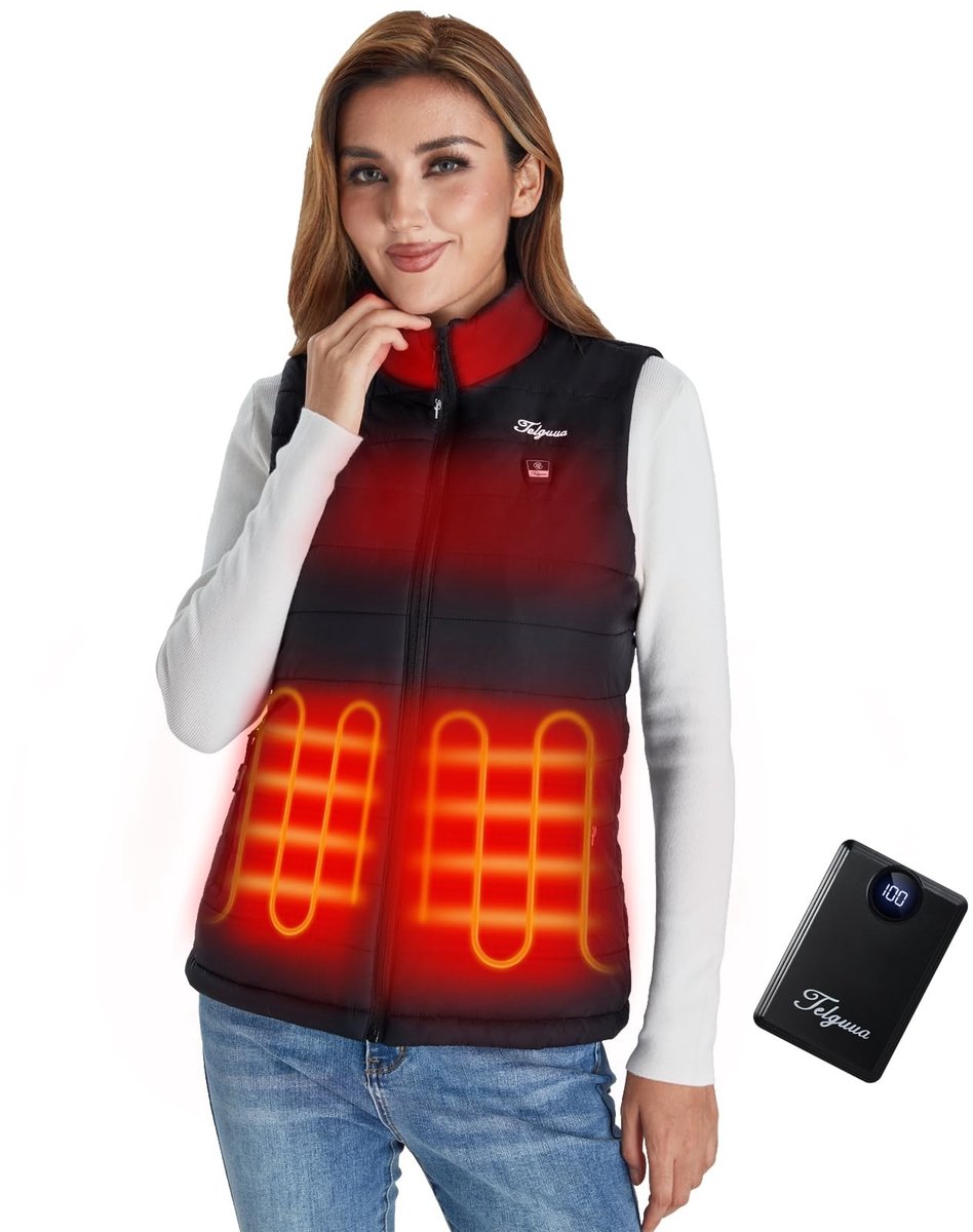SolidKeus - Verwarmd Damesvest met Powerbank en 4 Verwarmingszones