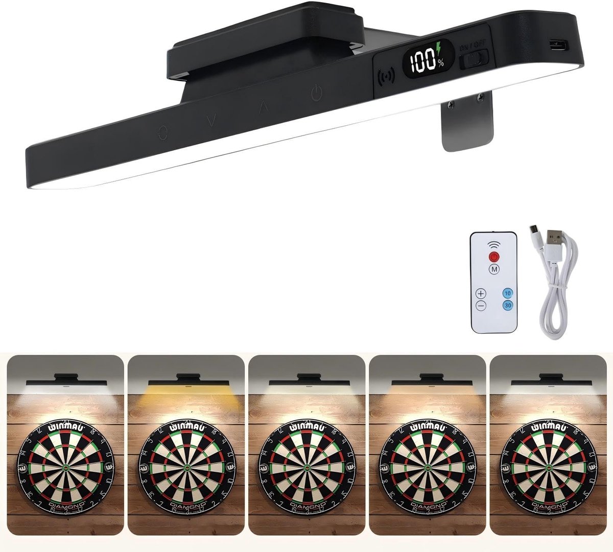 SolidKeus - Draadloze Magnetische Verlichting voor Dartbord met Afstandsbediening