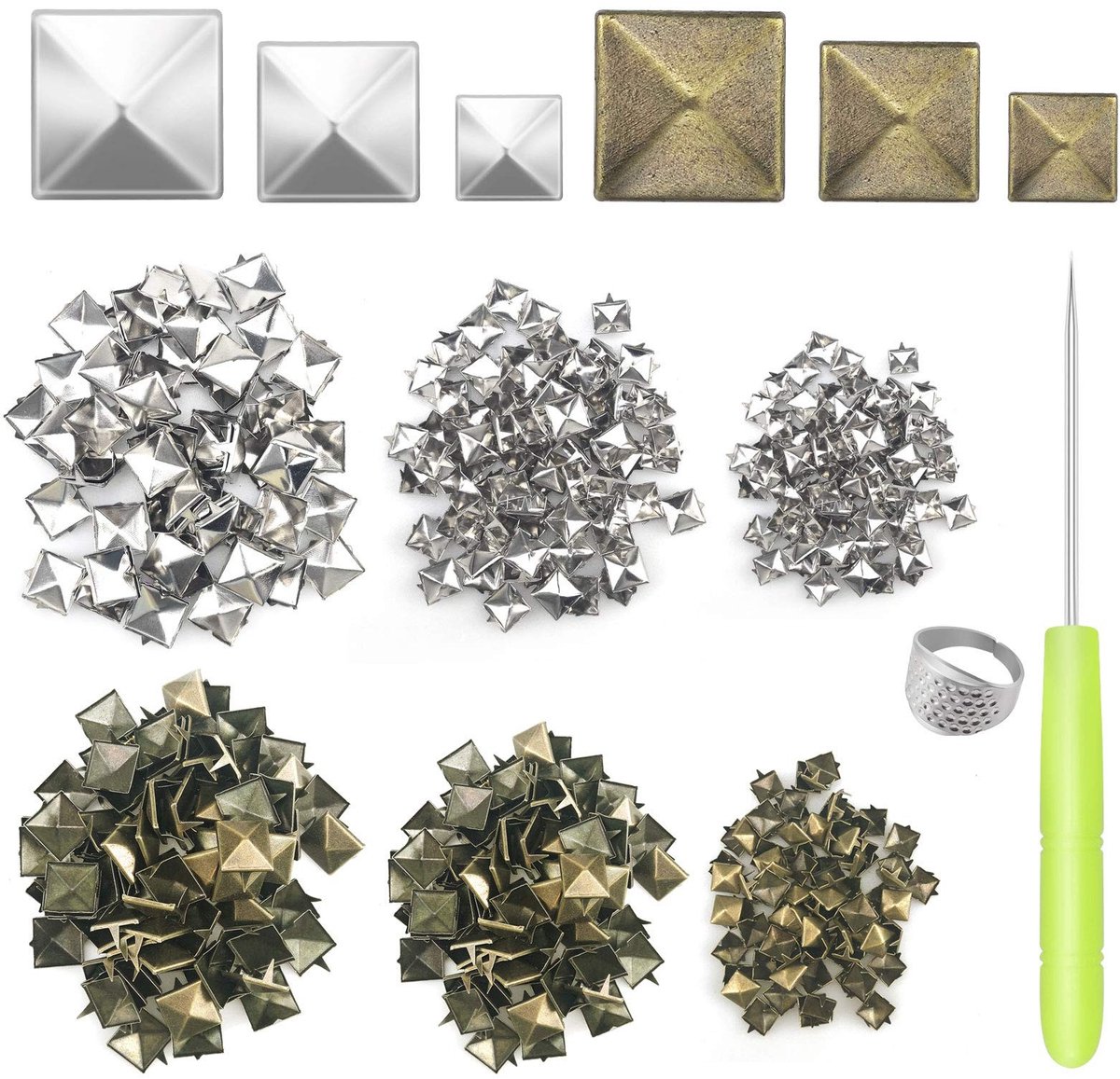 SolidKeus - 600 Stuks Piramide Nagels voor Leerbewerking