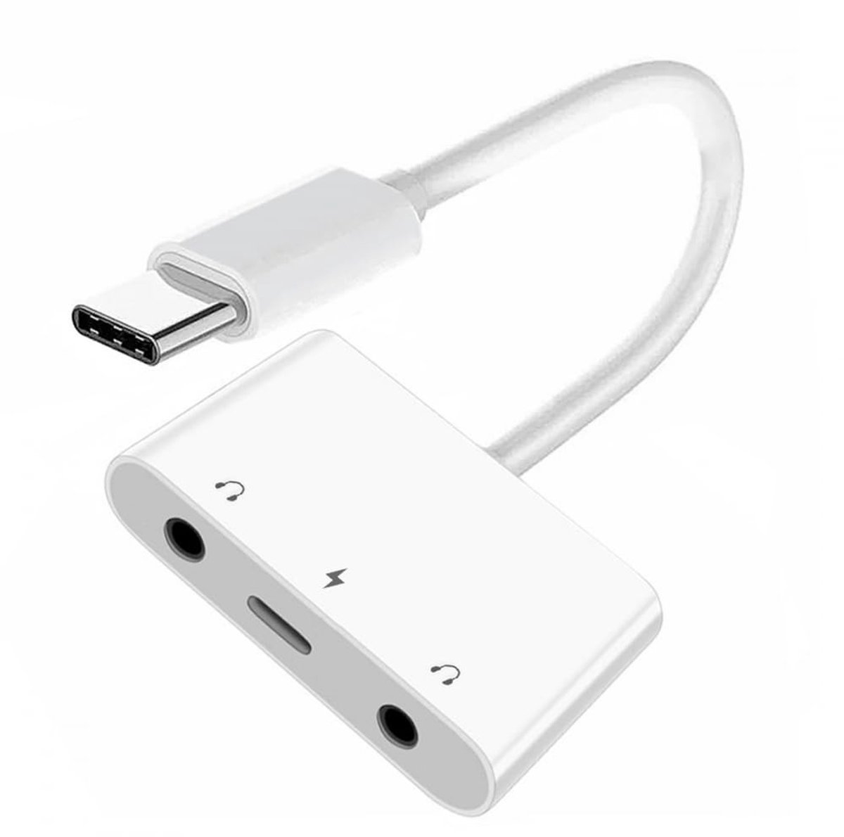 SolidKeus - USB-C naar Dual 3.5mm Audio AUX & MIC Geluidskaart