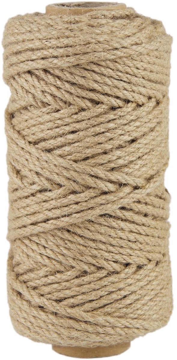 SolidKeus - Natuurlijk Jute Touw 5 mm x 50 m voor Ambachten en Decoraties