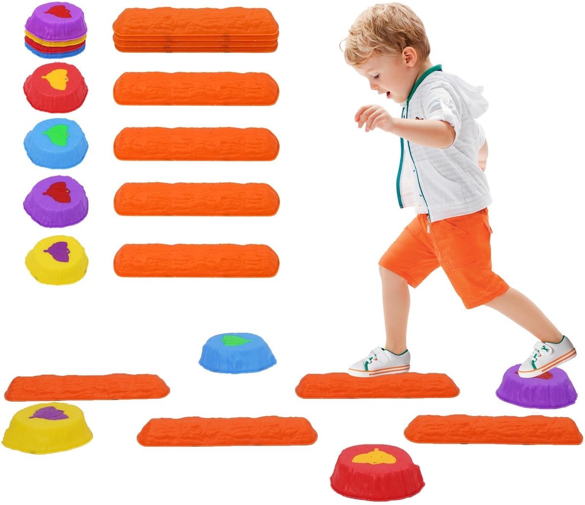 SolidKeus - Set van 8 Balancerende Stenen voor Kinderen