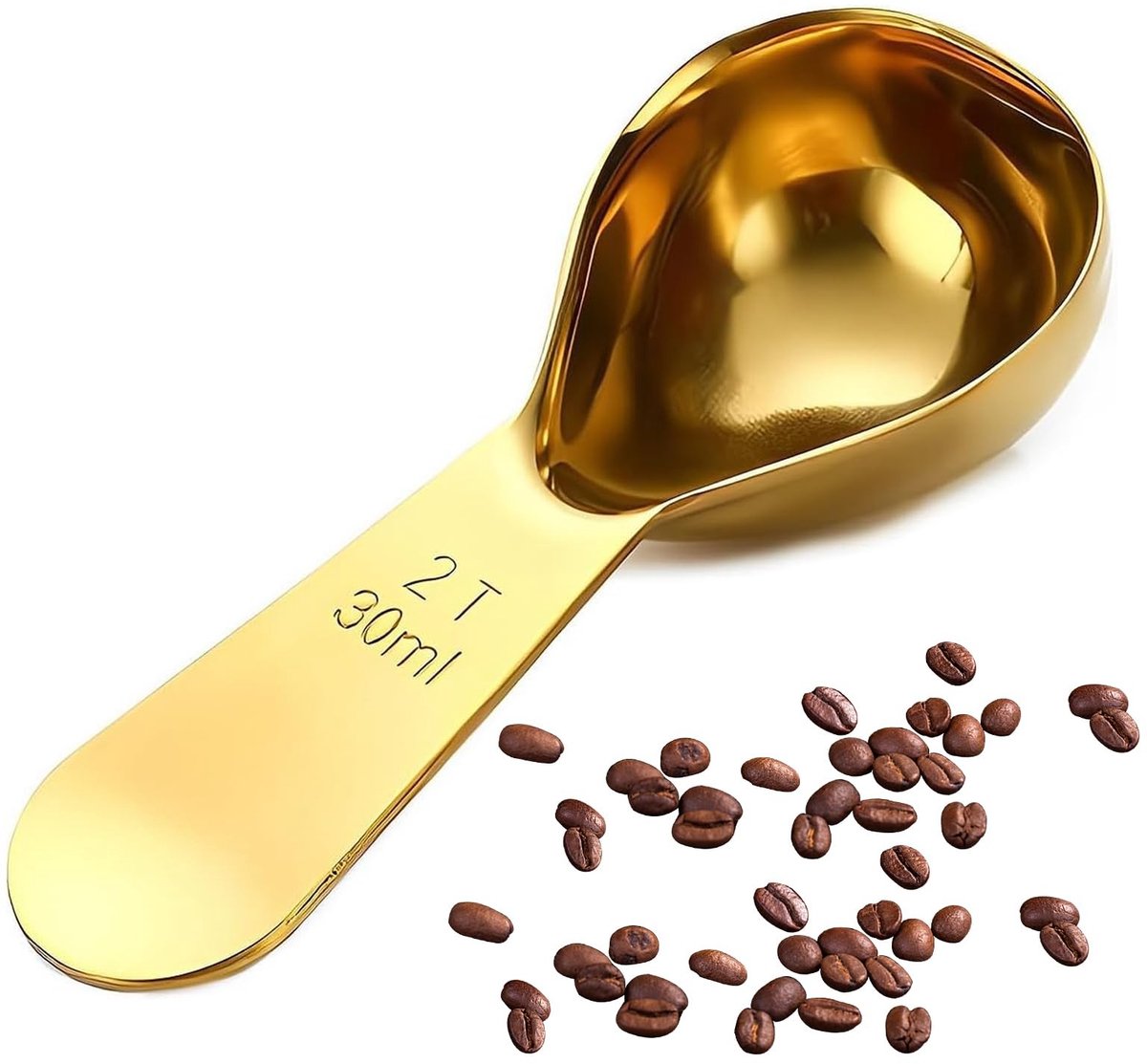 SolidKeus - Stainless Steel Koffielepel met Kort Handvat