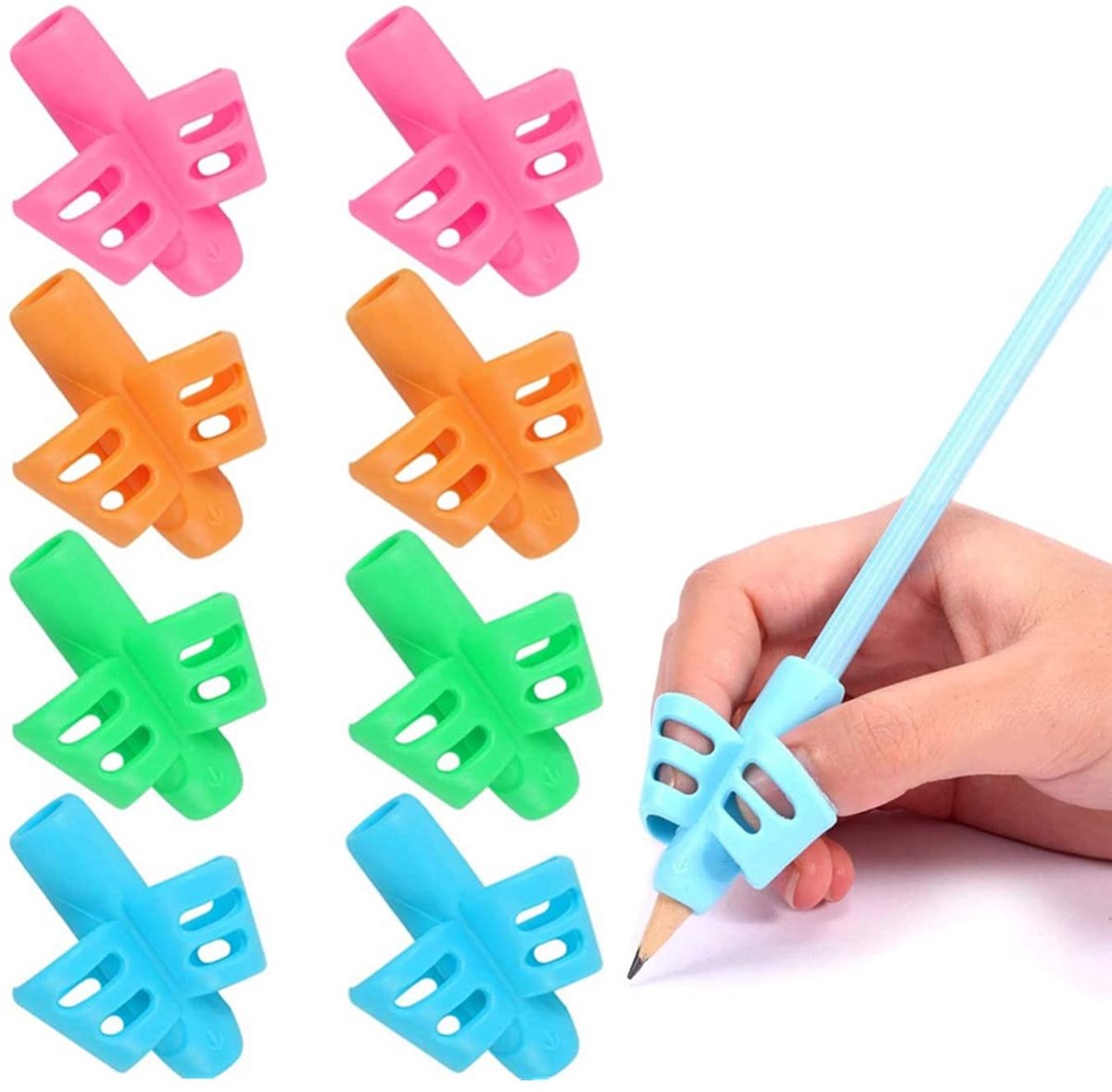 SolidKeus - Set van 8 Ergonomische Potloodgrepen voor Kinderen