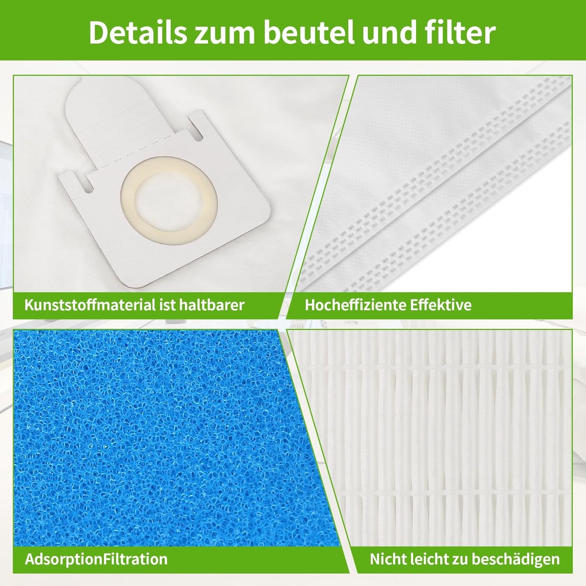 SolidKeus - Set van 12 Stofzuigerzakken en Filters voor Thomas Aqua