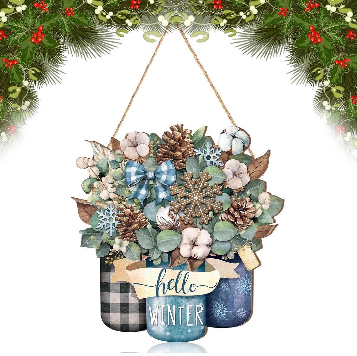 SolidKeus - Handgemaakte Kerstdecoratie voor Deur en Wand
