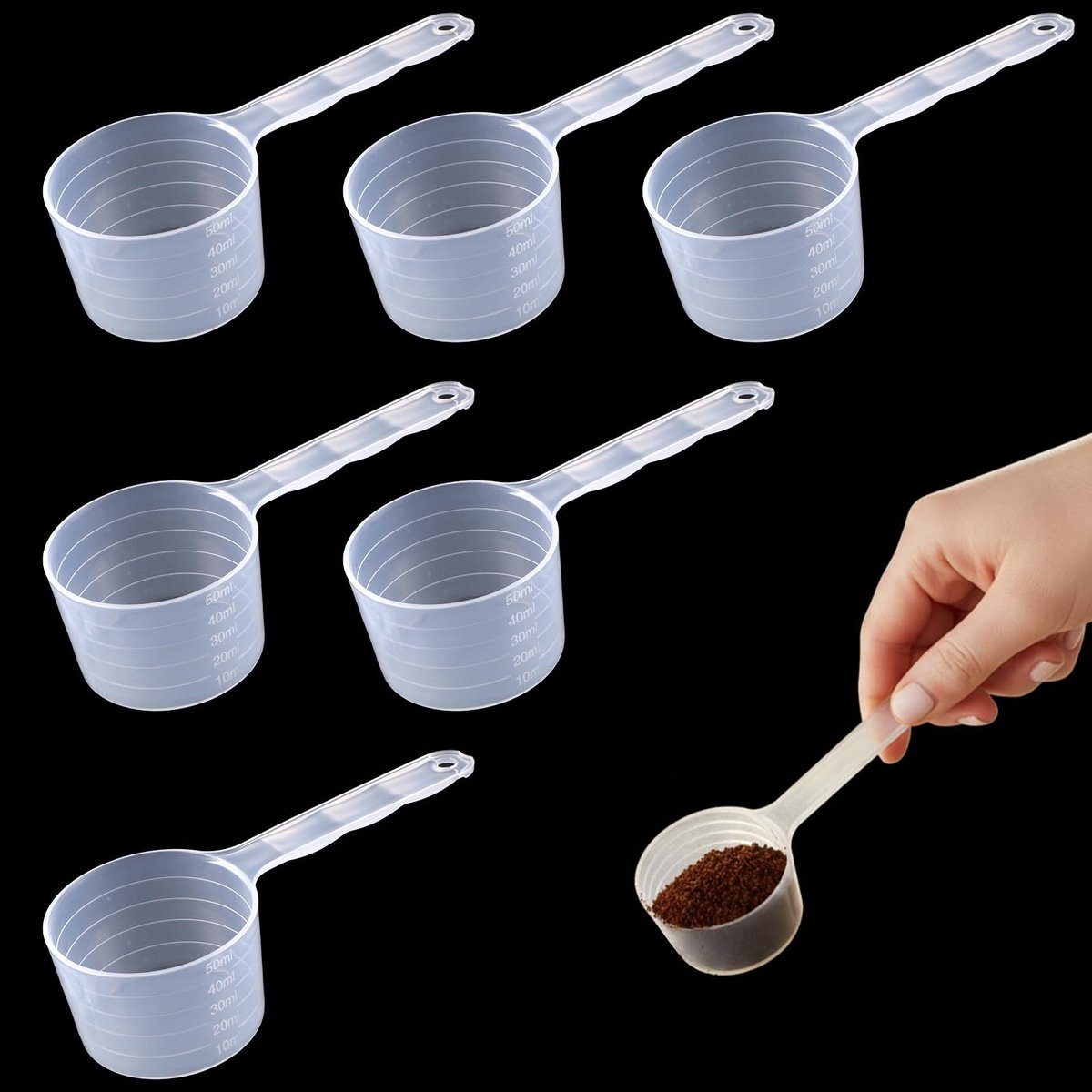 SolidKeus - Set van 6 Transparante Maatlepels voor de Keuken