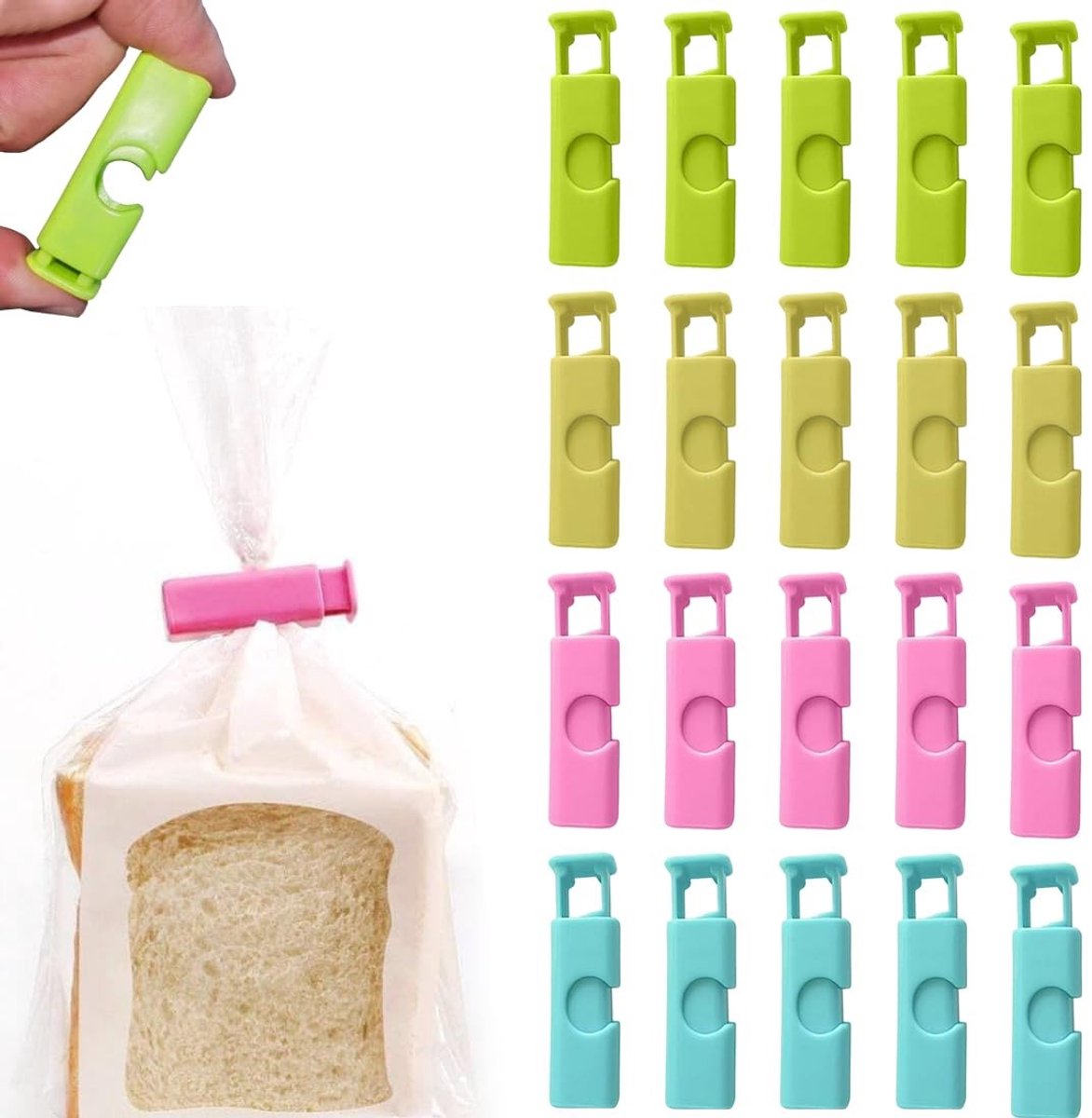 SolidKeus - Set van 20 Sluitclips voor Zakjes en Voedsel