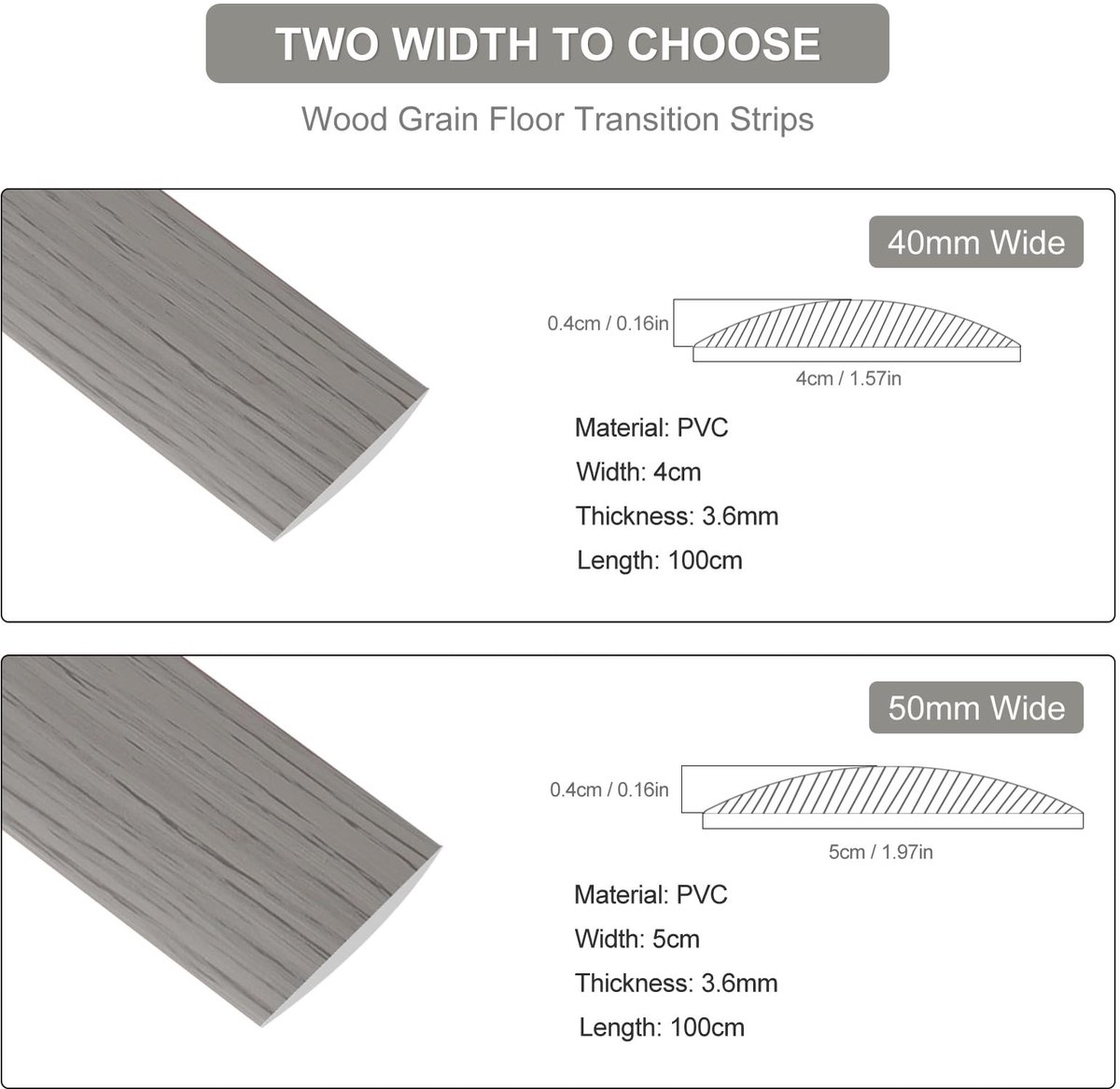 SolidKeus - PVC Deurdrempelstrip voor Vloerovergangen