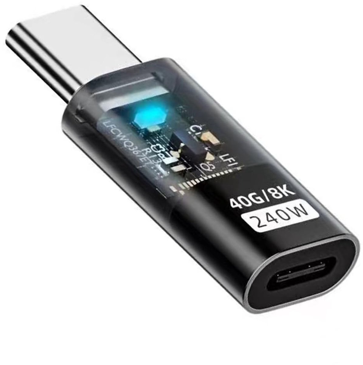 SolidKeus - USB4 Type C naar Vrouwelijke Extensie 240W 40Gbit/s Adapter