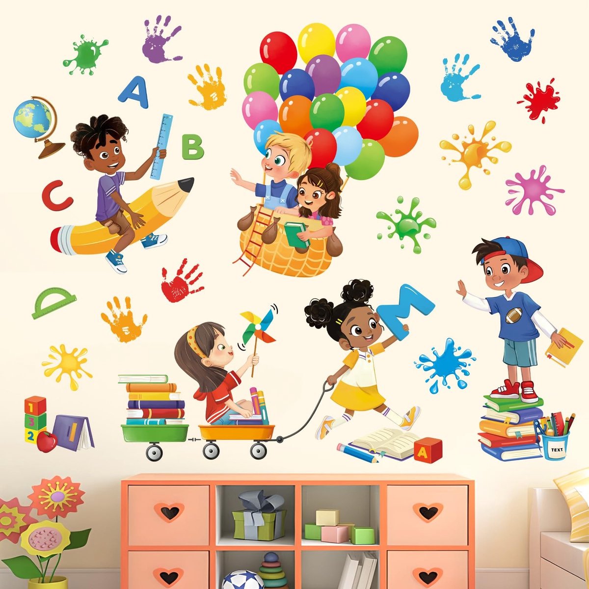 SolidKeus - Kindvriendelijke Wandstickers met Leesthema