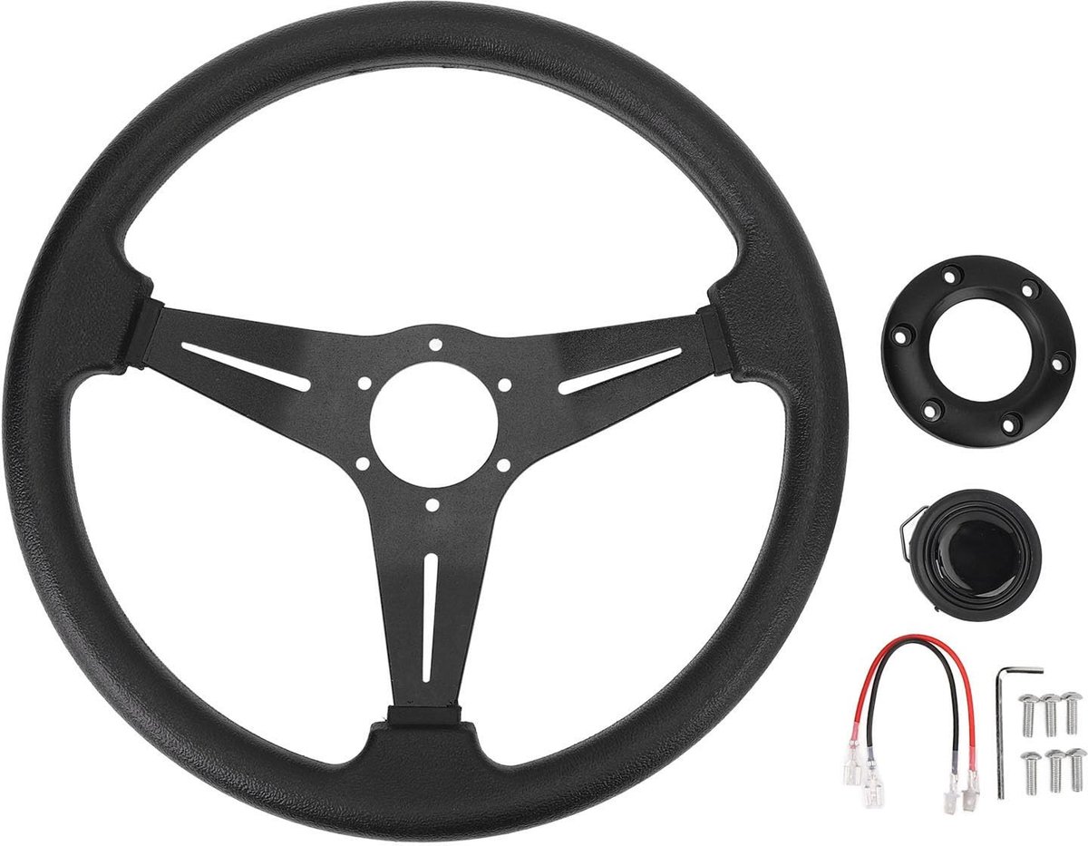 SolidKeus - Universeel Sport Stuur, PU Leer, 14 inch