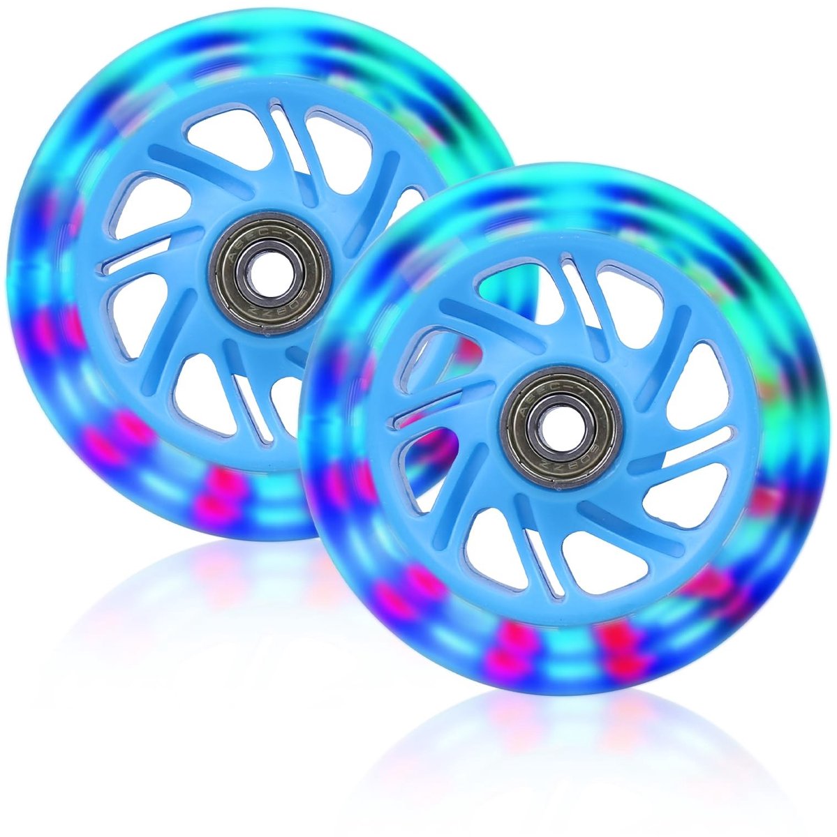 SolidKeus - Set van 2 LED Wielen 100 mm voor Scooter