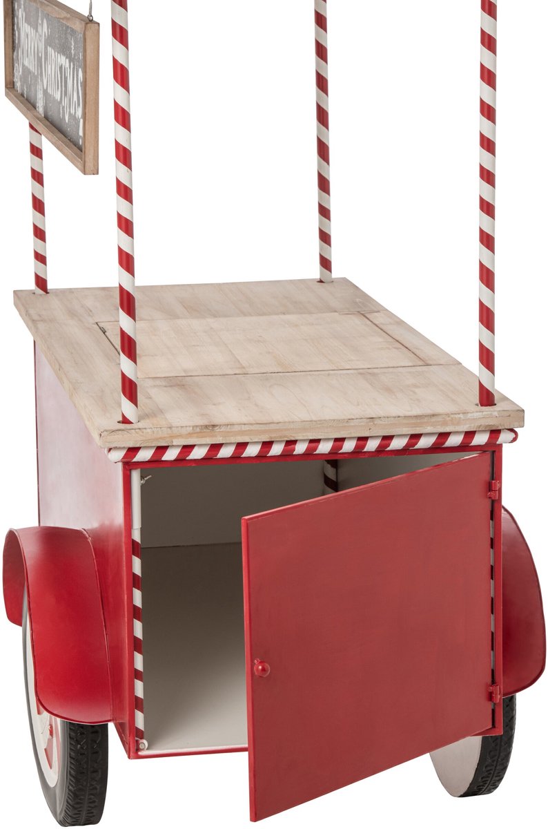 J-Line Buffetkast Kiosk - metaal - rood/wit