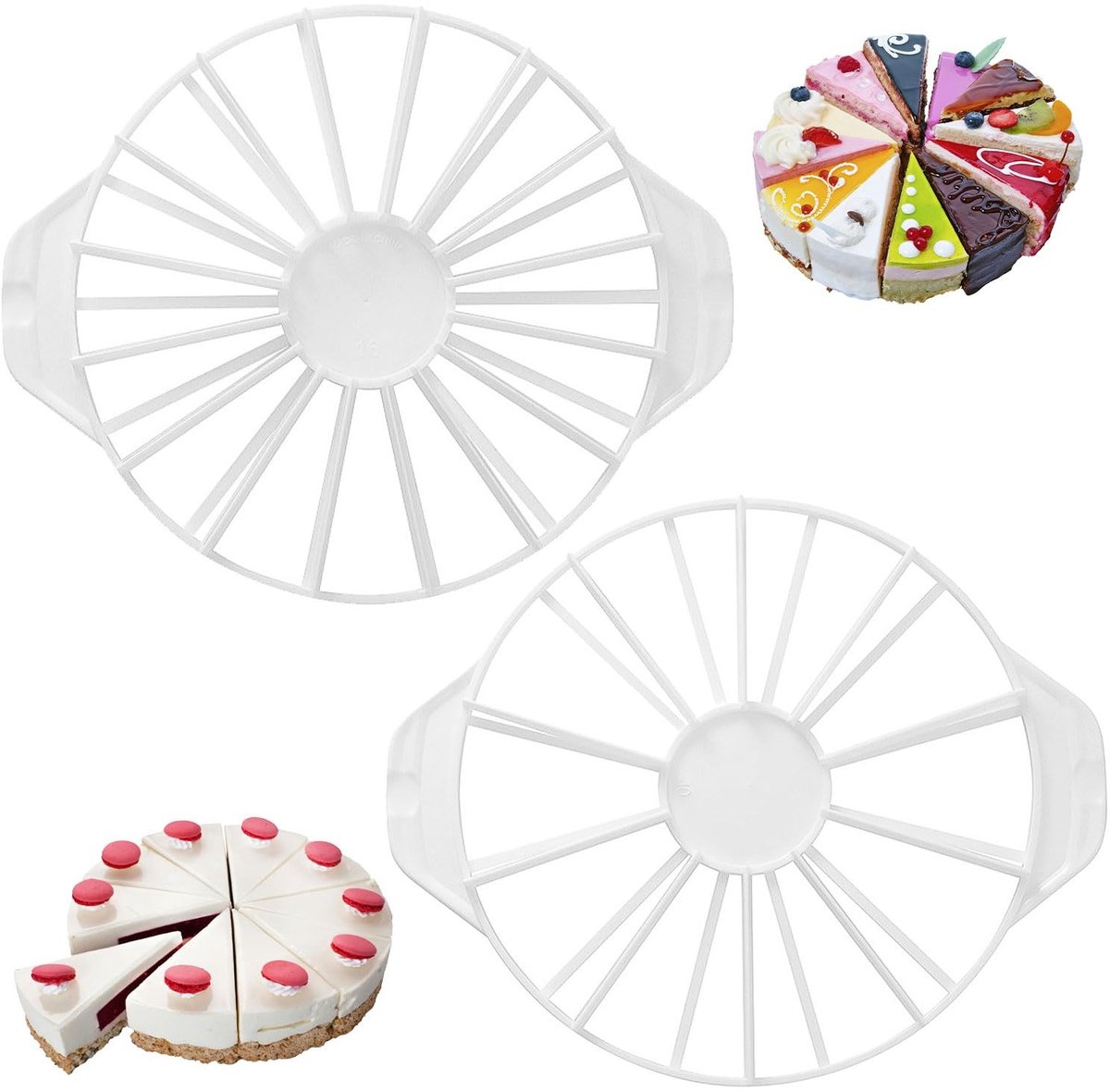 SolidKeus - Set van 2 Cake Dividers, Verstelbaar voor Eenvoudig Snijden
