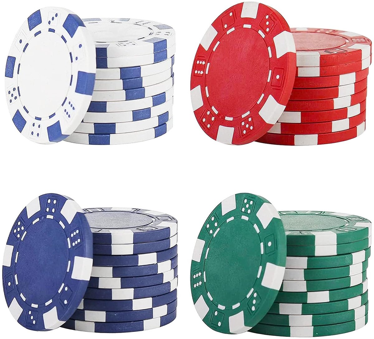SolidKeus - Set van 40 Pokerchips zonder Waarde met Koffer