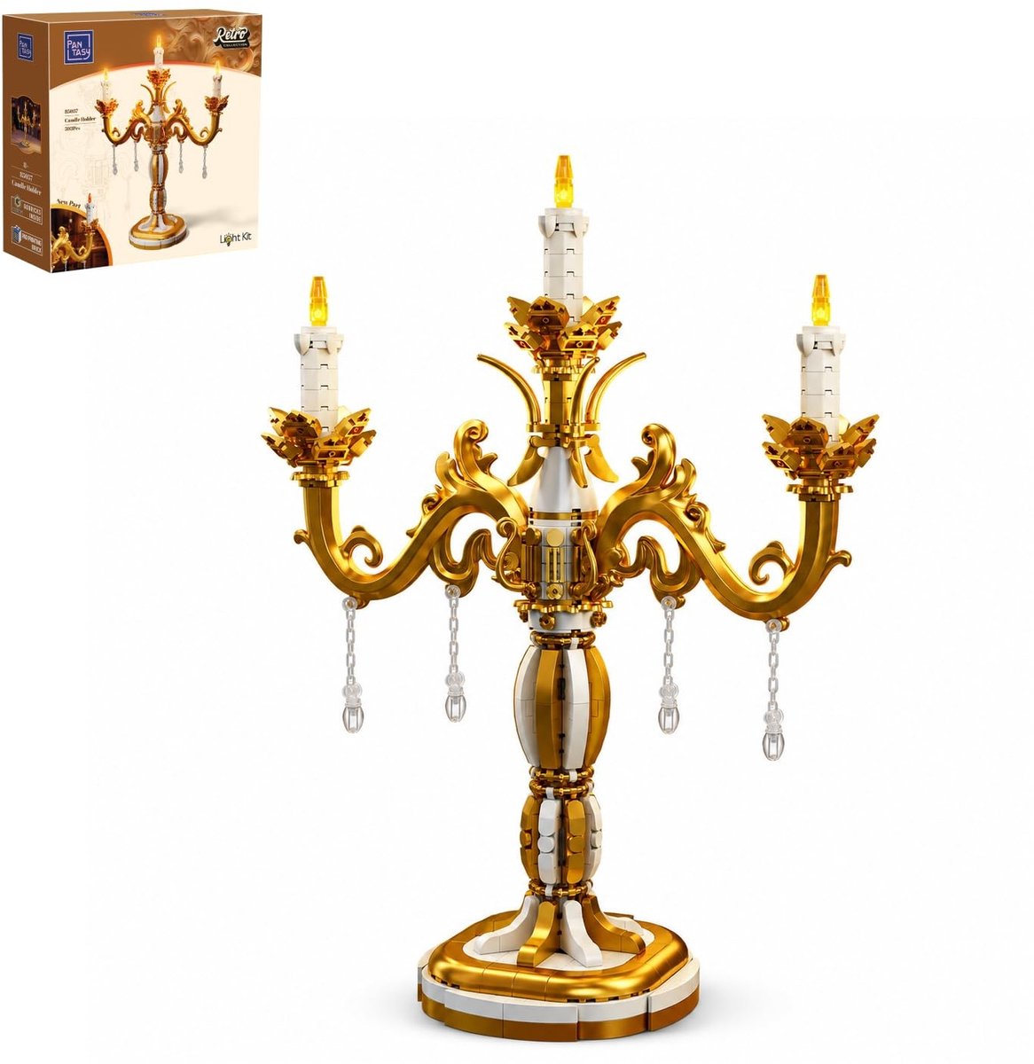 SolidKeus - Rococo Kandelaar Bouwmodel met Licht