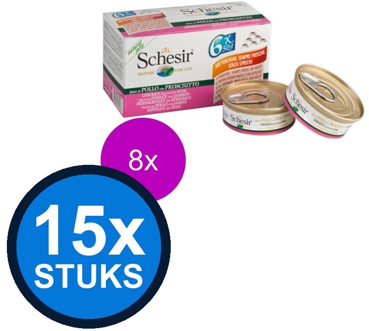 Schesir Schesir hond blik gelei kip&ham 150gr