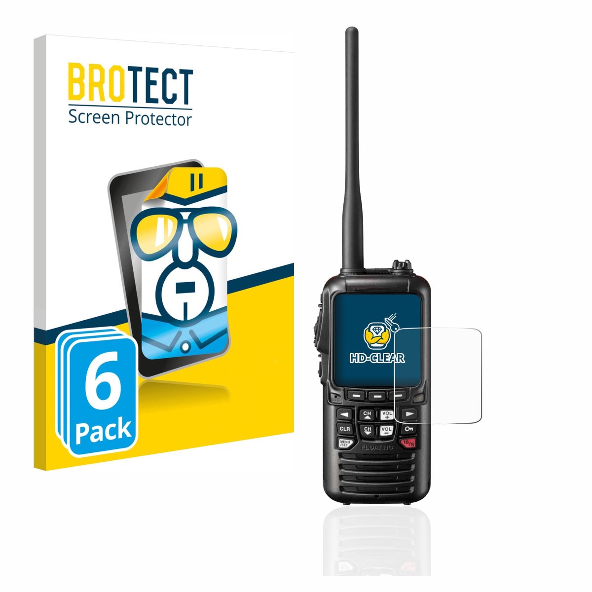 BROTECT - Screenprotector voor Standard Horizon HX890 - Folie Beschermfolie transparant 6 Stuks
