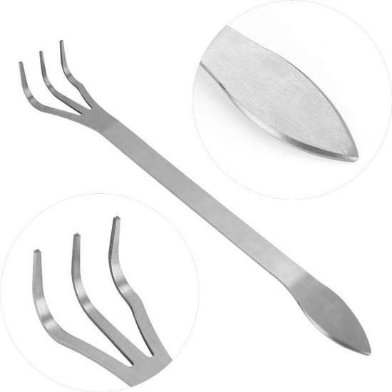 Stainless Steel Bonsai Rake met 3 Tanden en Ergonomische Handgreep voor Tuinieren, Planten en Potgrond Verzorging — afbeelding 2