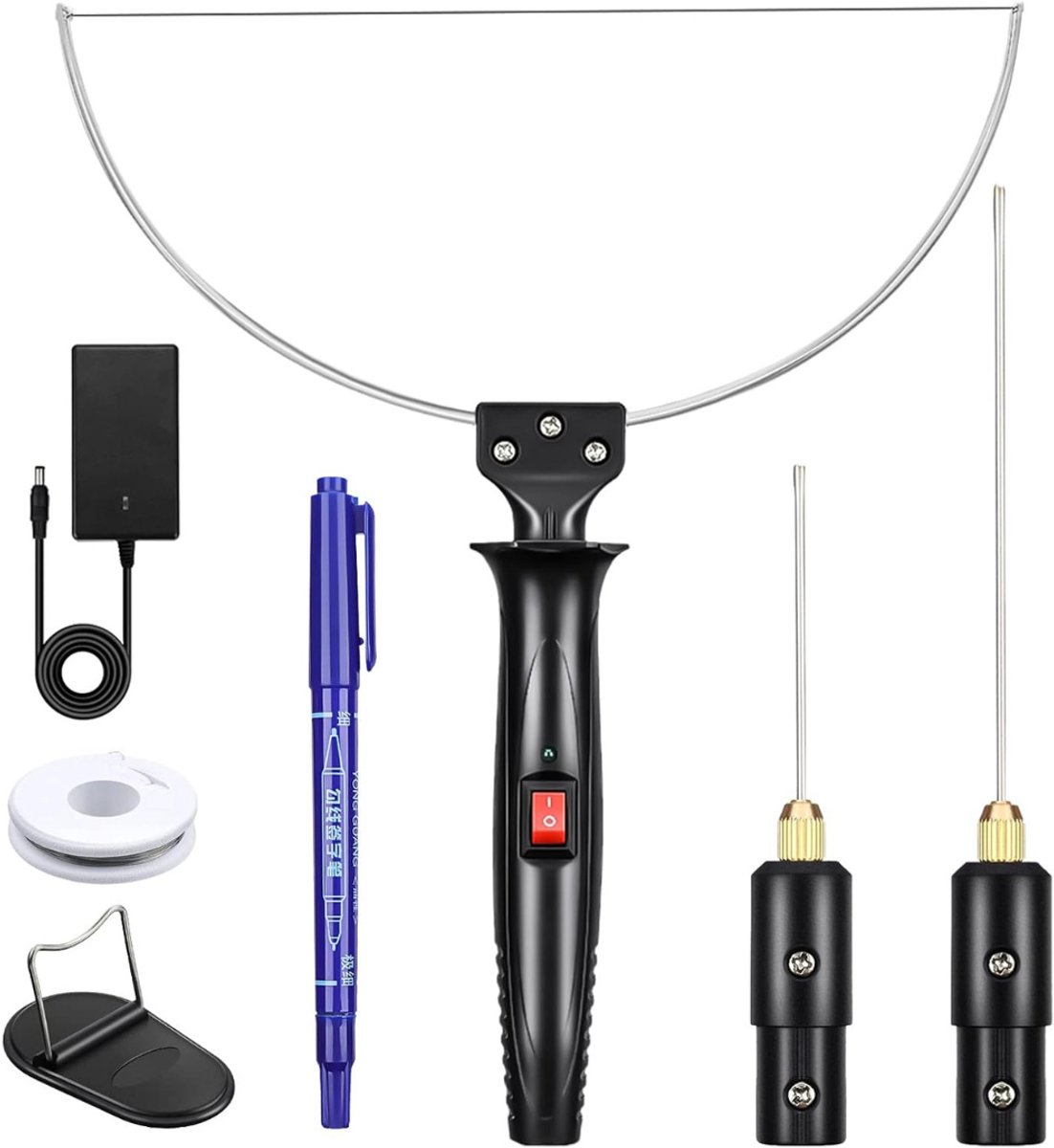 QUOVO® 3-in-1 elektrische schuimsnijder voor gedetailleerd snijden en graveren - Zwart - 21cm x 14cm x 8cm