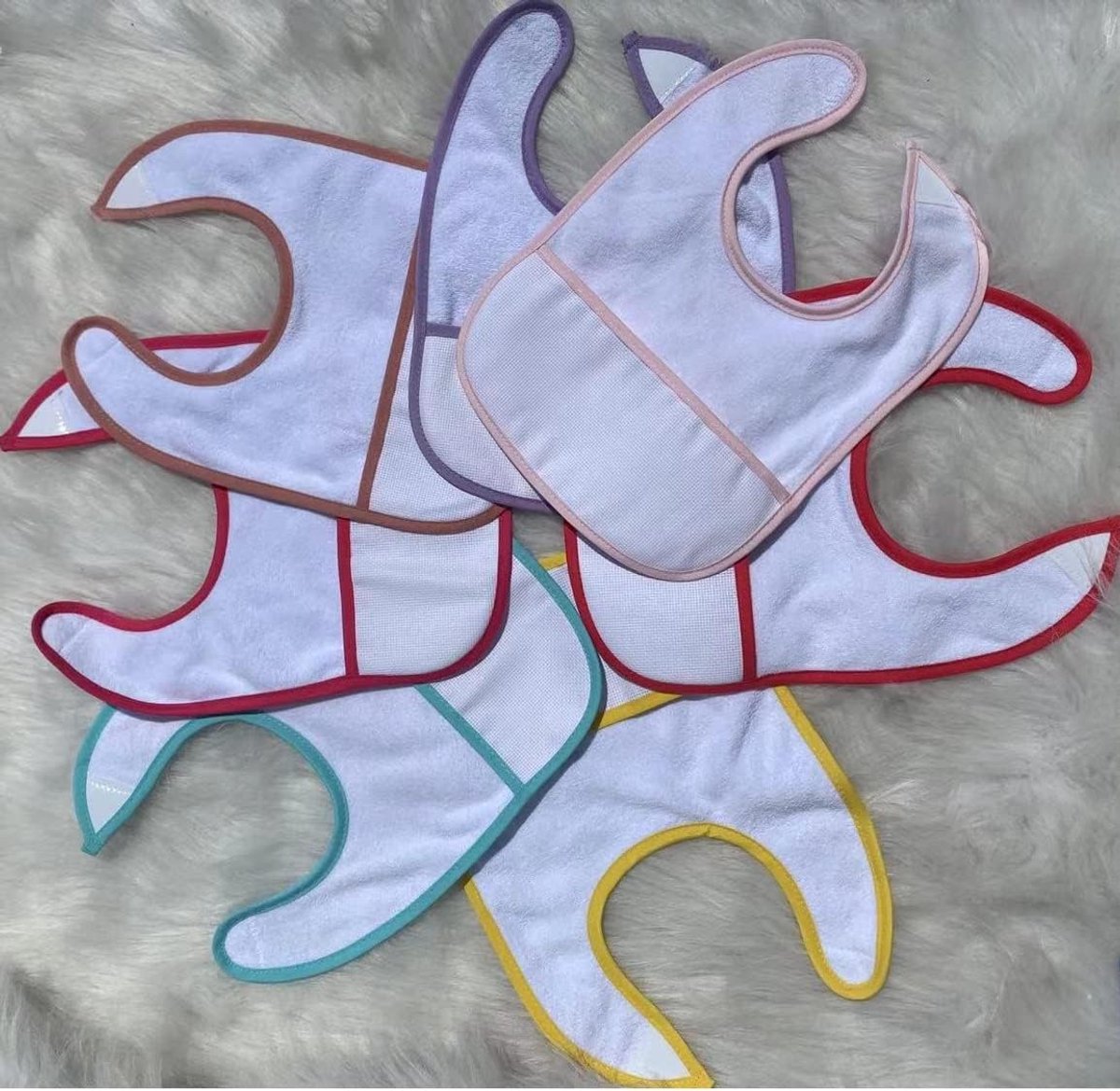 7 stks rode Serie Katoen Kruissteek Baby slabbetje 16count Baby slabbetje Kruissteek