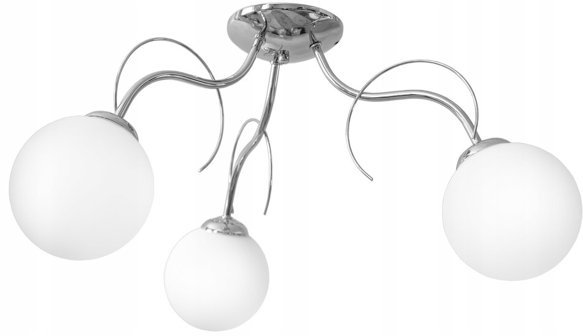 Moderne Chroom Plafondlamp Loft met Witte Kappen - LED Compatibel
