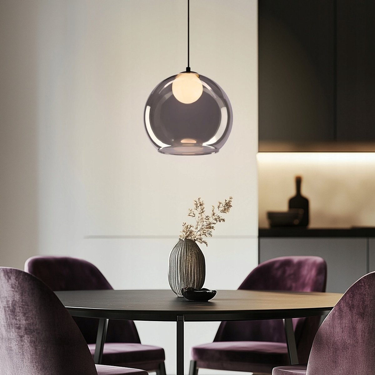 Candellux Brin Plafondlamp Zwart Dubbele Kap G9 1x15W