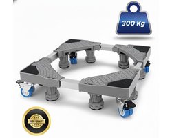 LUXEVI Wasmachine Verhoger met Wielen - Verstelbaar - 300 kg 8poten 4 wielen - Ook voor Droger & Koelkast - Zwart
