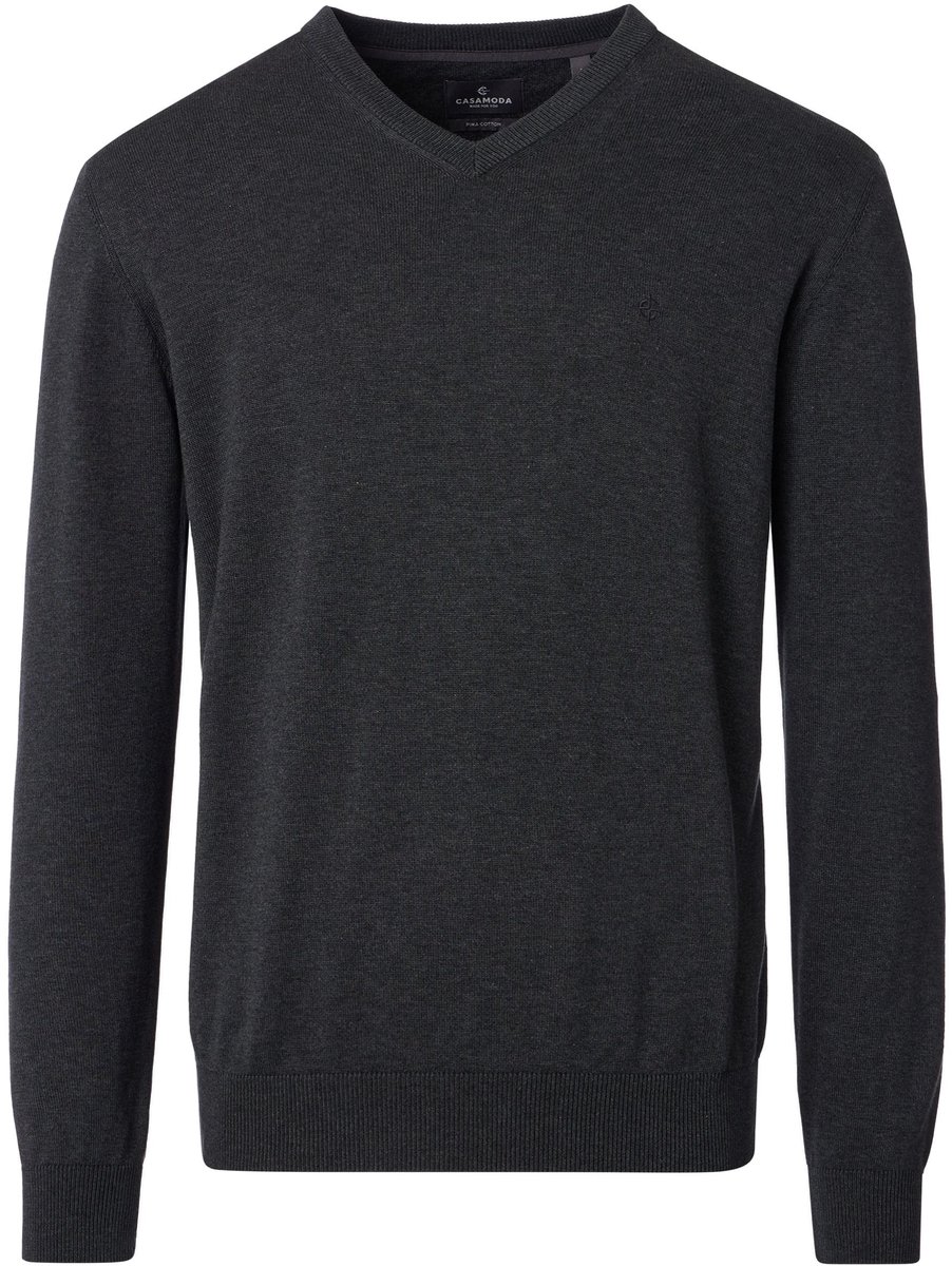 CASAMODA Pullover V-Hals Antra - Maat M - Heren - Pullovers