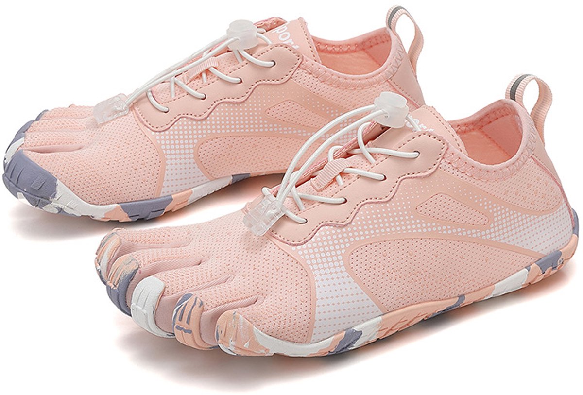 casalora® – Schoenen met gesplitste teen – Blootsvoets gevoel—Fitnessschoenen met vijf tenen – Trainingsschoenen voor yoga en pilates – Ademend bovenwerk – Geschikt voor strand, buitenactiviteiten, fitness en fietsen – Roze