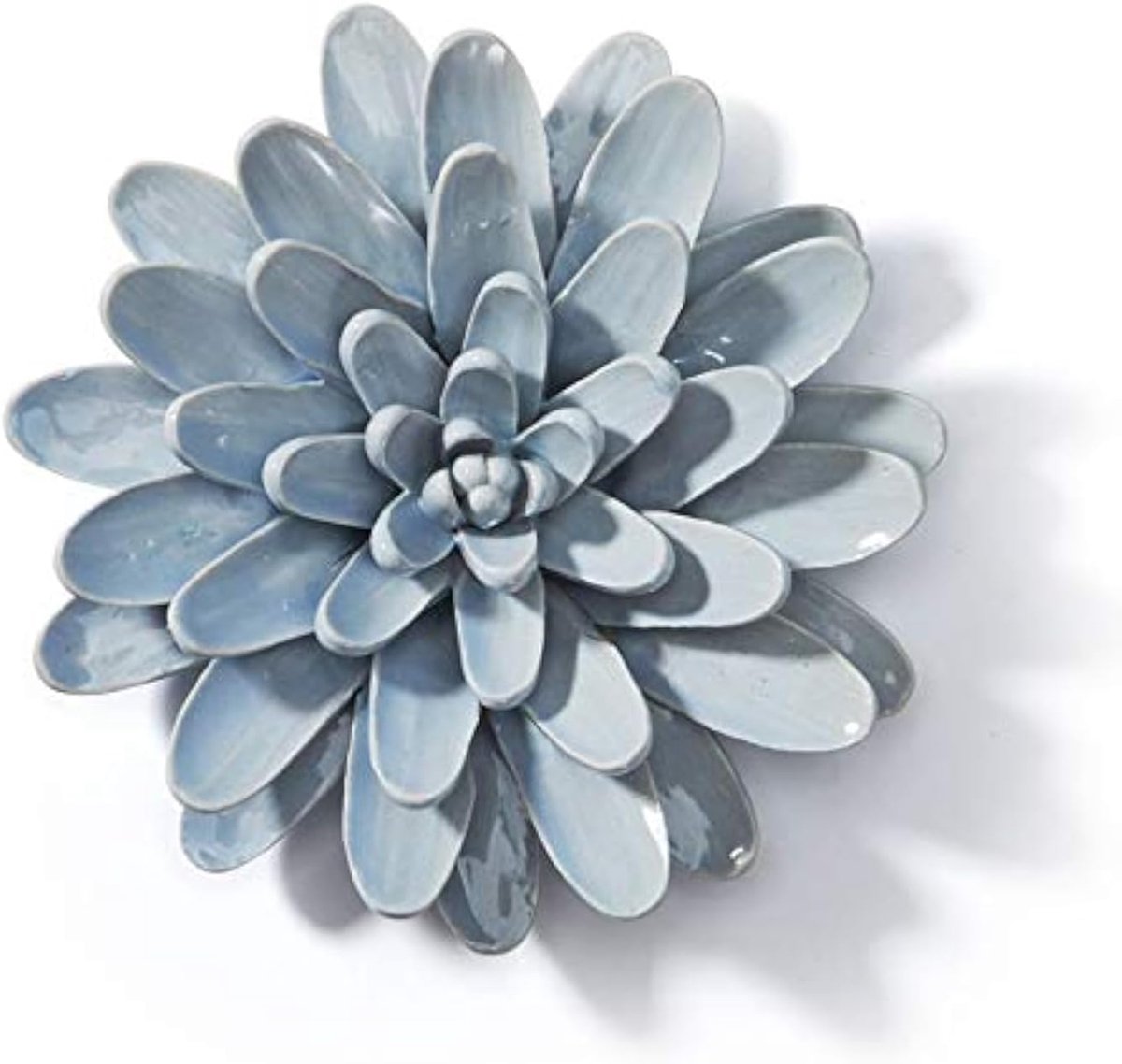 3D Muur Decor Bloem Kunstmatige Wall Art 16.5cm Dia. Blauw Cactus Stijl met Haken Gat Keramische (Haken Inbegrepen)