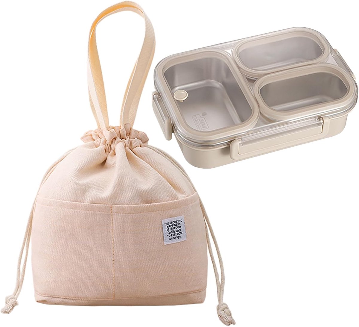 Roestvrijstalen broodtrommel voor kinderen, met 3 scheidingsvakken, 1000 ml, lekvrij, broodtrommel van roestvrij staal 304, voor school, kantoor en onderweg, met lunchtas, ideaal voor alle