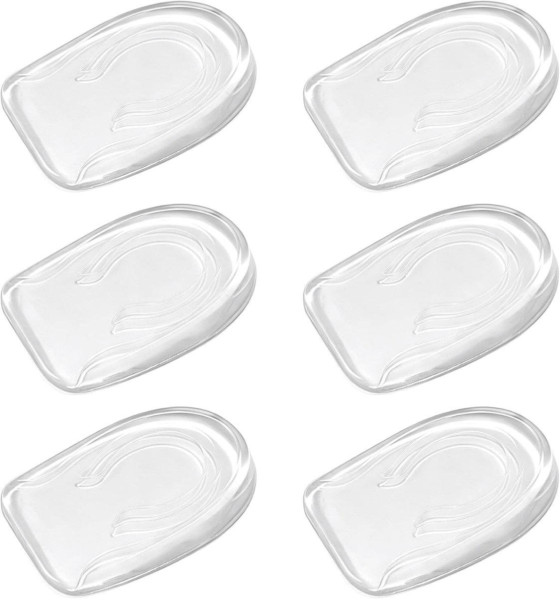 3 paar hielzolen voor verhoging van de hoogte van gel, 1 cm, schokdempende hielbescherming voor achillepees, comfortabele inlegzolen voor mannen en vrouwen, sportschoenen