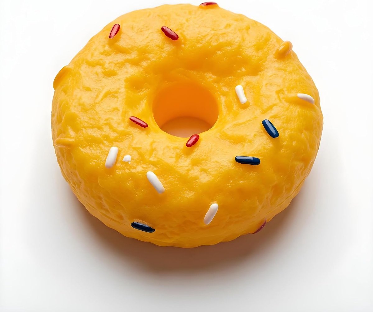 Donut 8 cm squeak – stressvermindering voor kleine en middelgrote honden, duurzaam en veilig, vermindert verveling en angst, niet-giftig materiaal