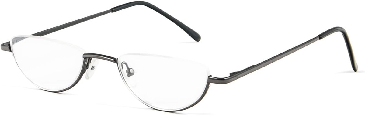 Uniseks leesbril, half frame, ultradun, met metalen scharnier