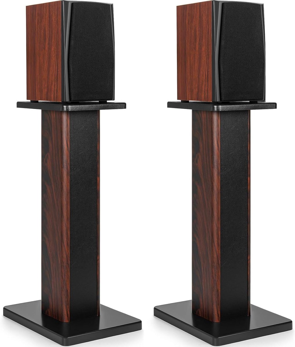 60cm (24 inch) luidsprekerstandaard van hout, robuuste hifi-luidsprekerstandaard voor thuisbioscoop, universele staande luidsprekerhouder voor boekenplanken met zandvulbaar design, set van 2